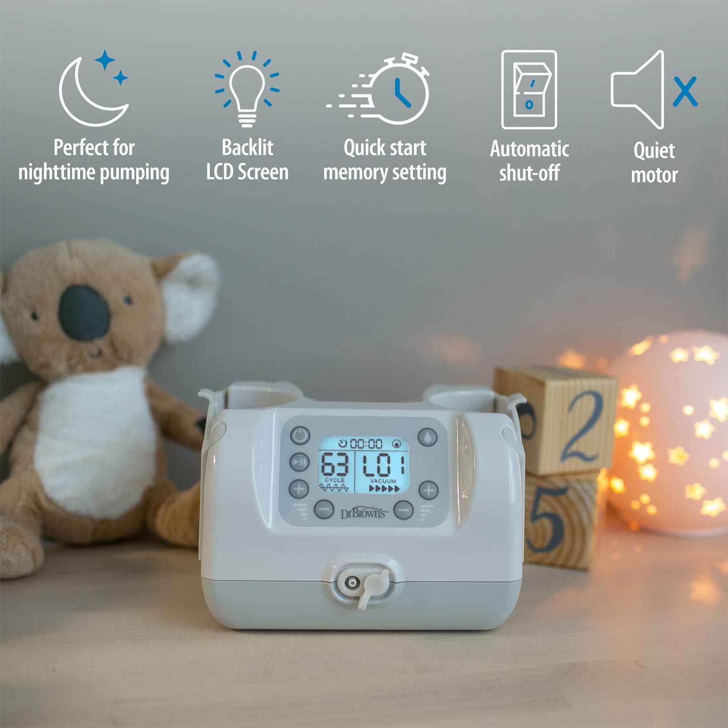 Dr. Brown's Customflow Double Electric Quiet Breast Pump with SoftShape Silicone Shields
