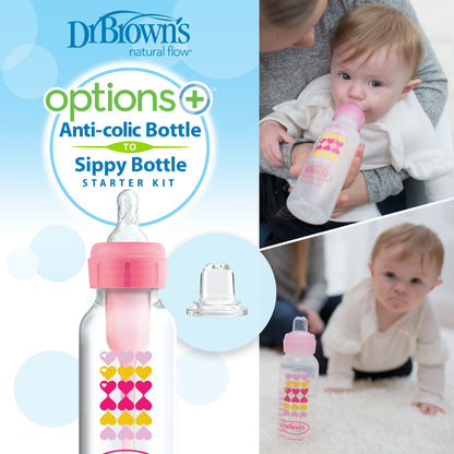 Dr. Brown's Natural Flow Anti-Colic Options+ Narrow Sippy Bottle Starter Kit