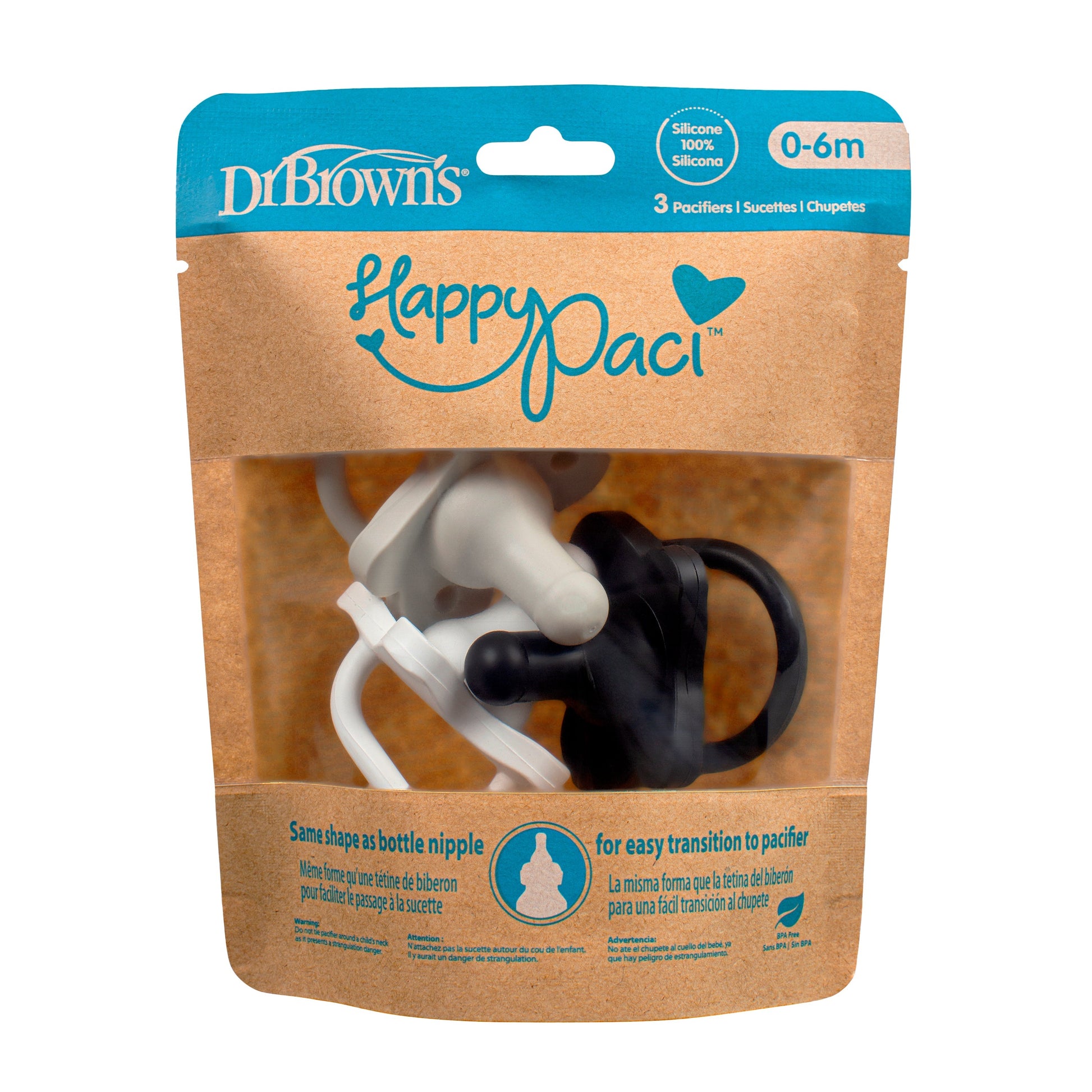 Dr. Brown’s® HappyPaci™ 100% Silicone One-Piece Pacifier
